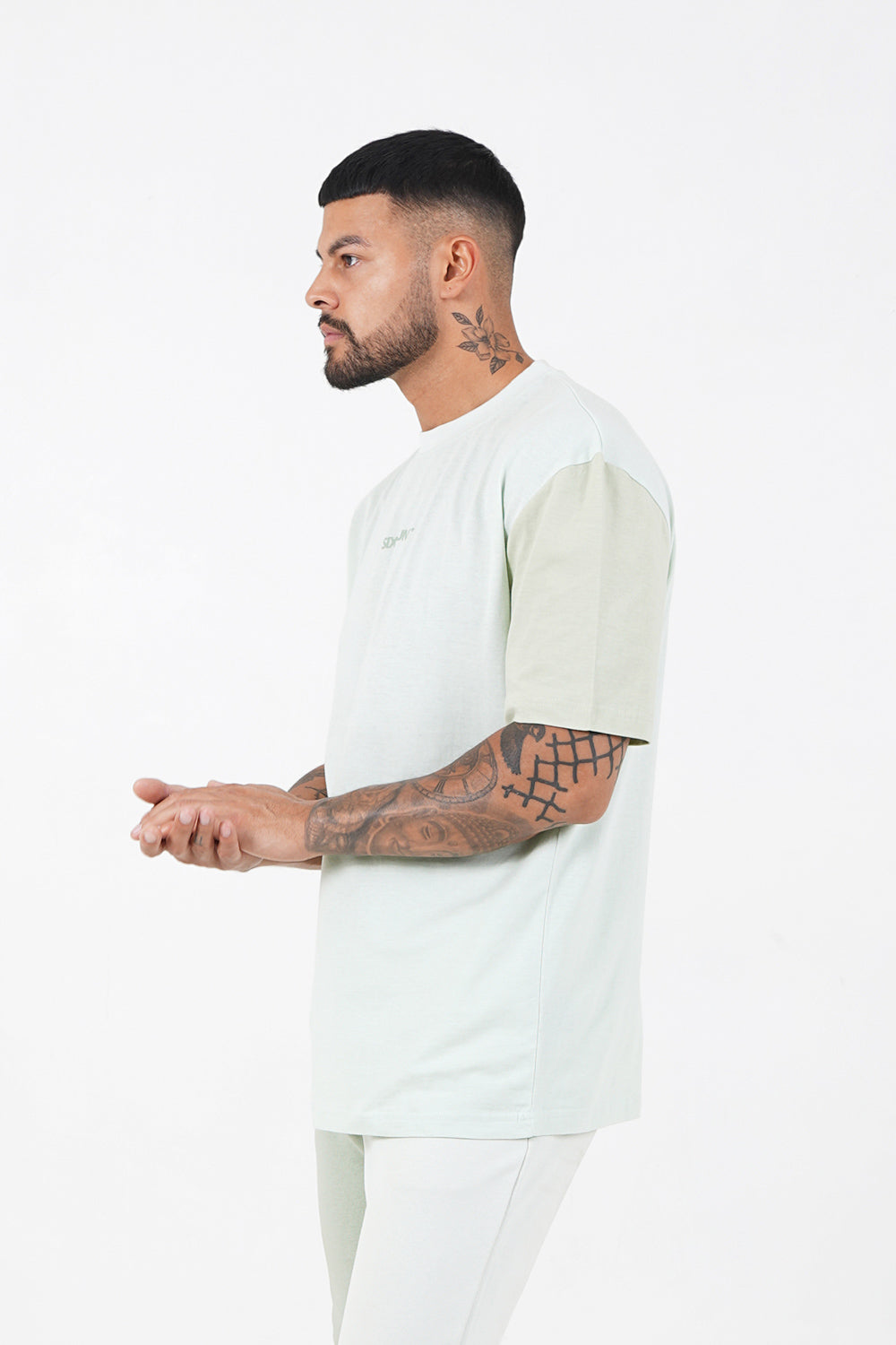 Sixth June - T-shirt tricolore logo Vert clair