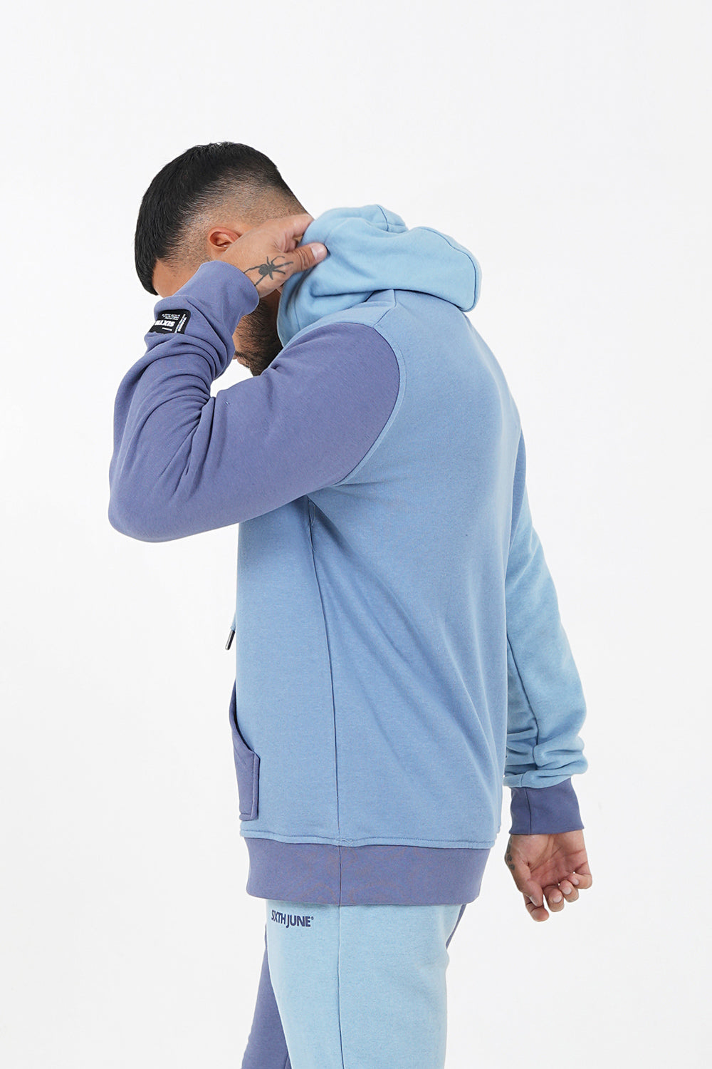 Sixth June - Sweat capuche tricolore logo Bleu