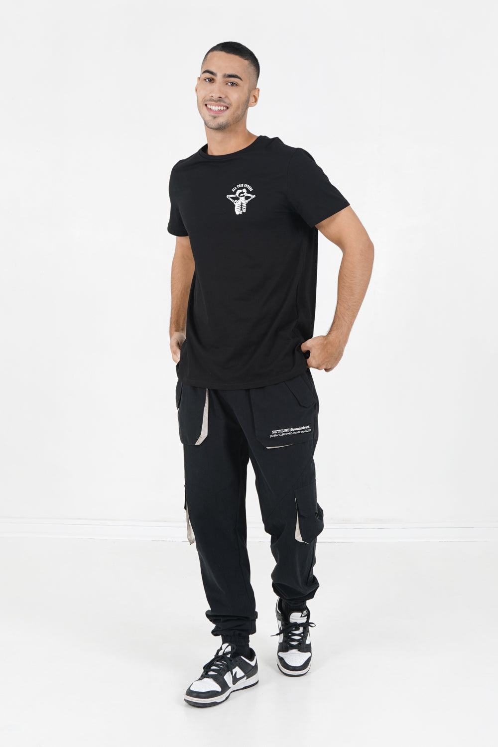 Sixth June - T-shirt squelette gothique Noir