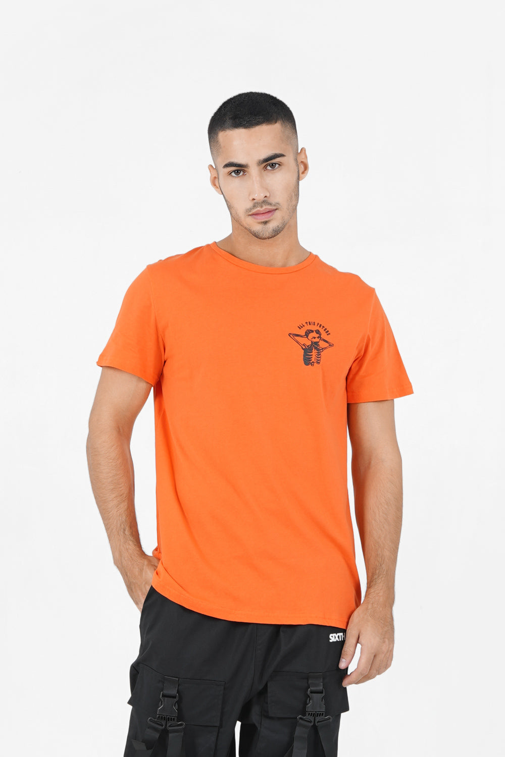 Sixth June - T-shirt squelette gothique Orange