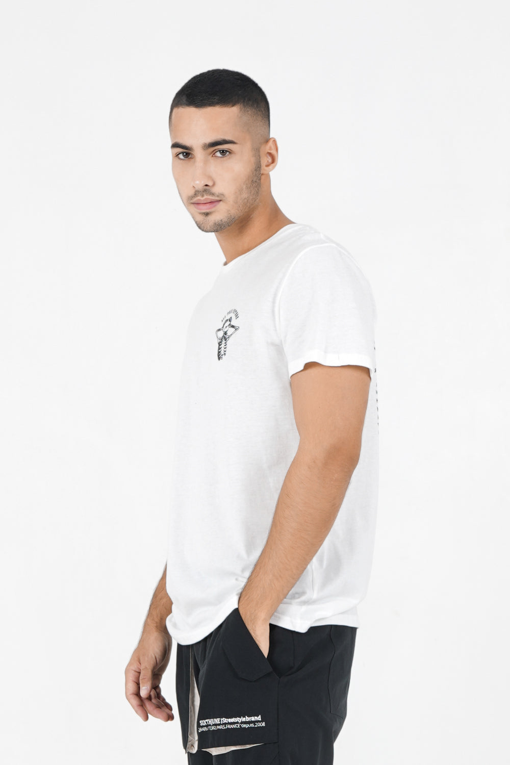 Sixth June - T-shirt squelette gothique Blanc