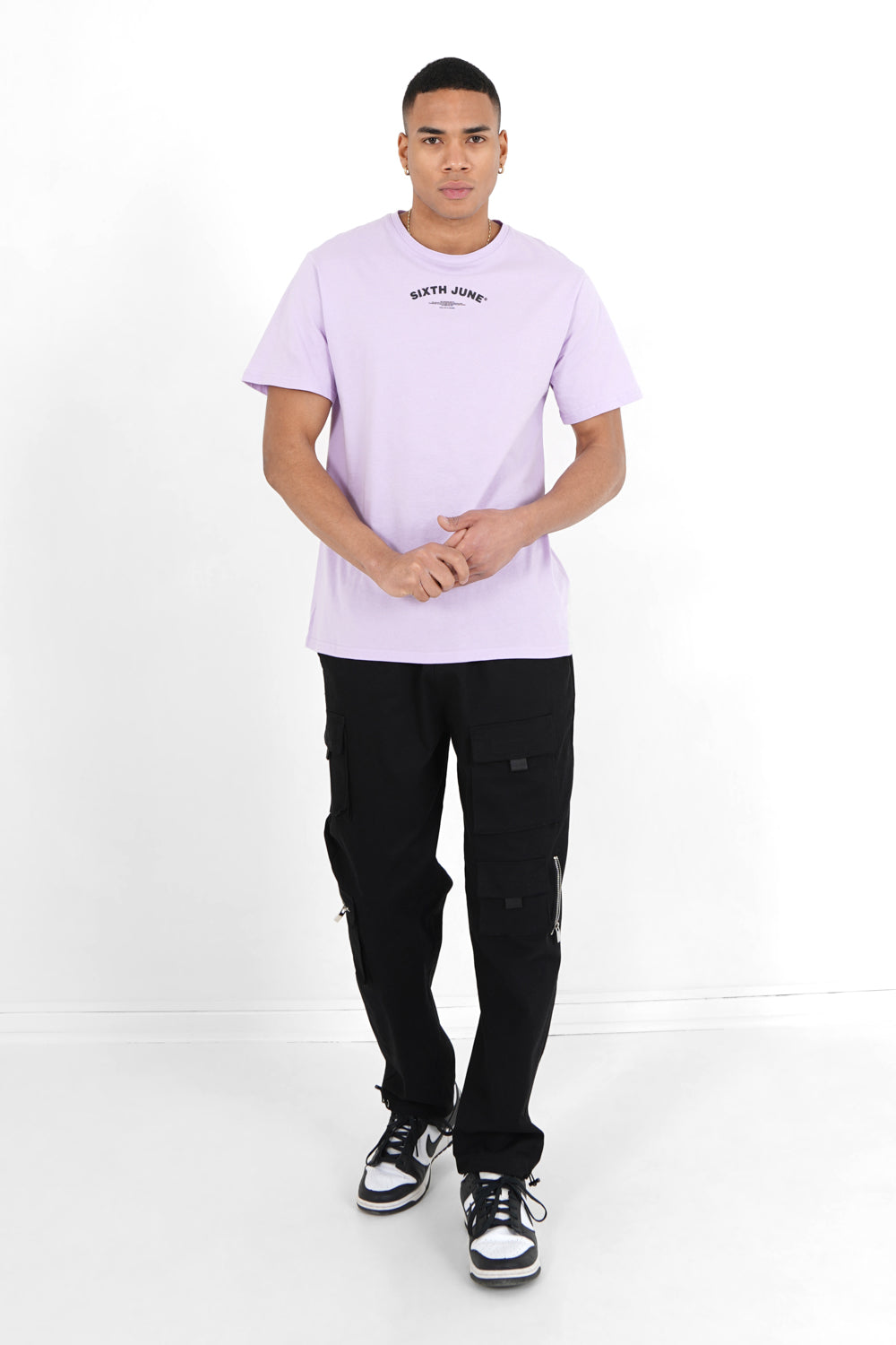 Sixth June - T-shirt logo incurvé avant arrière Violet