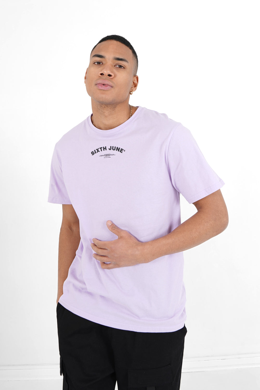 Sixth June - T-shirt logo incurvé avant arrière Violet