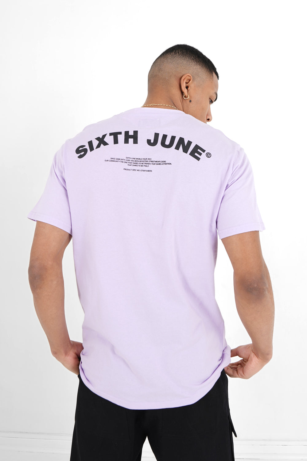 Sixth June - T-shirt logo incurvé avant arrière Violet