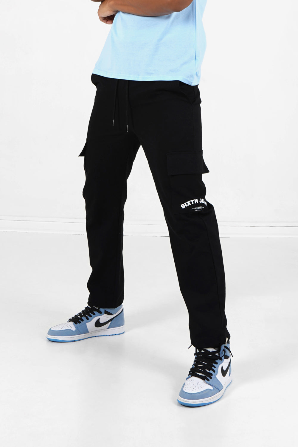 Sixth June - Pantalon cargo logo incurvé Noir