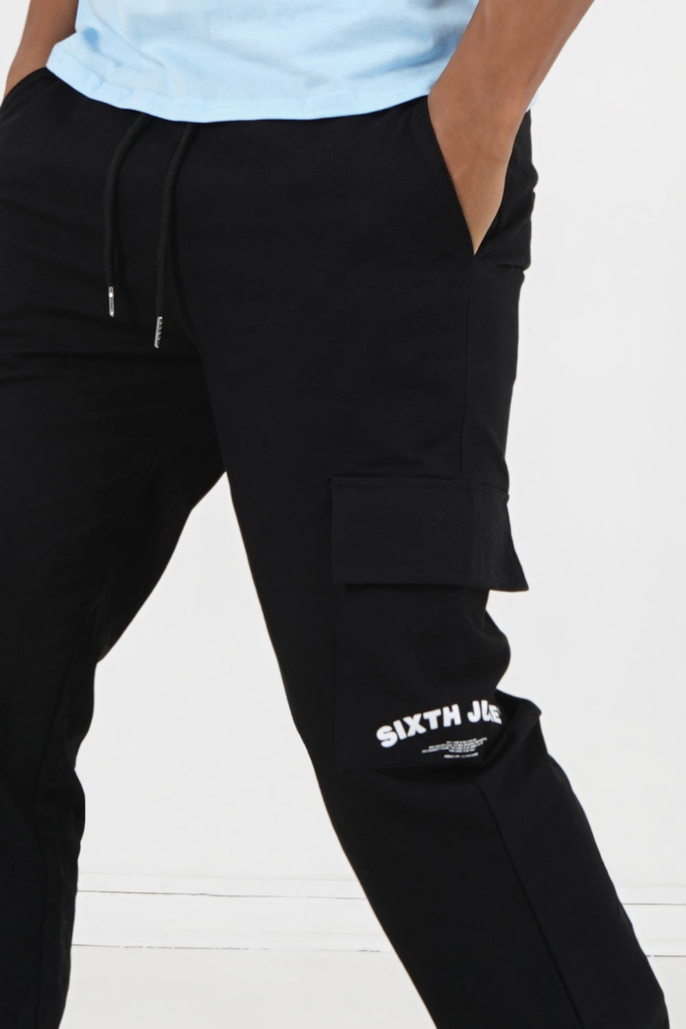 Sixth June - Pantalon cargo logo incurvé Noir