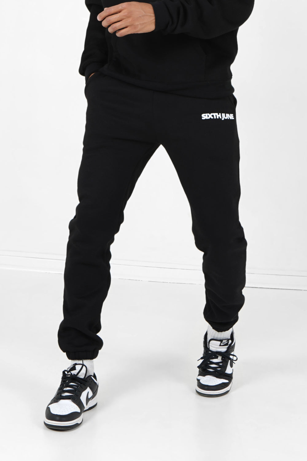 Pantalon Jogging Sixth June Jogging Jogging Molletonné Logo Noir