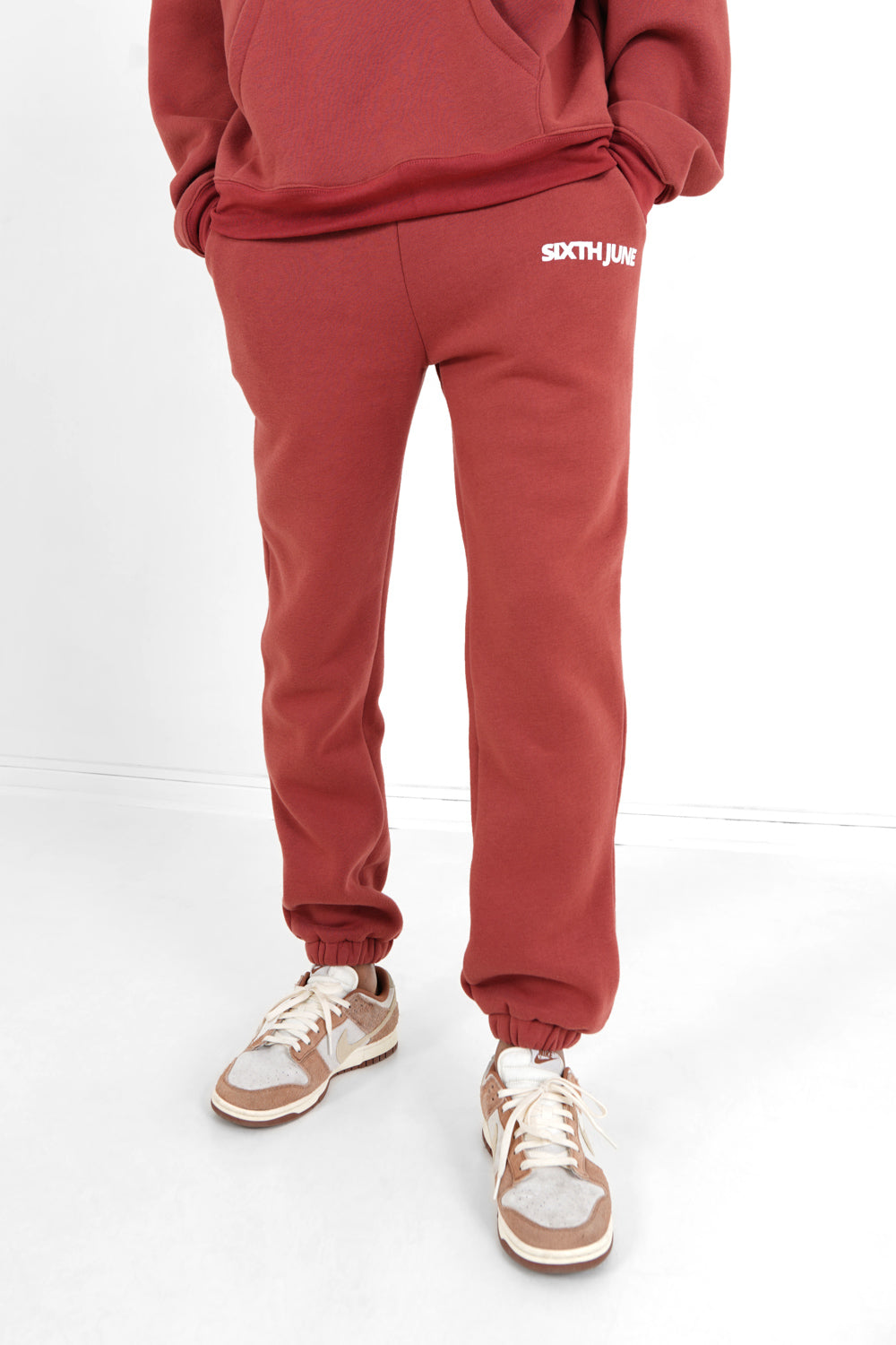 Sixth June - Jogging molletonné logo Rouge foncé