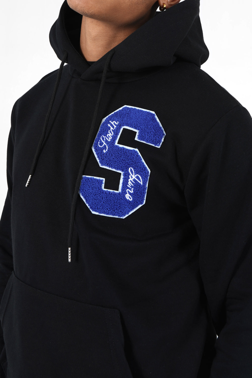 Sixth June - Sweat capuche logo patch université Noir