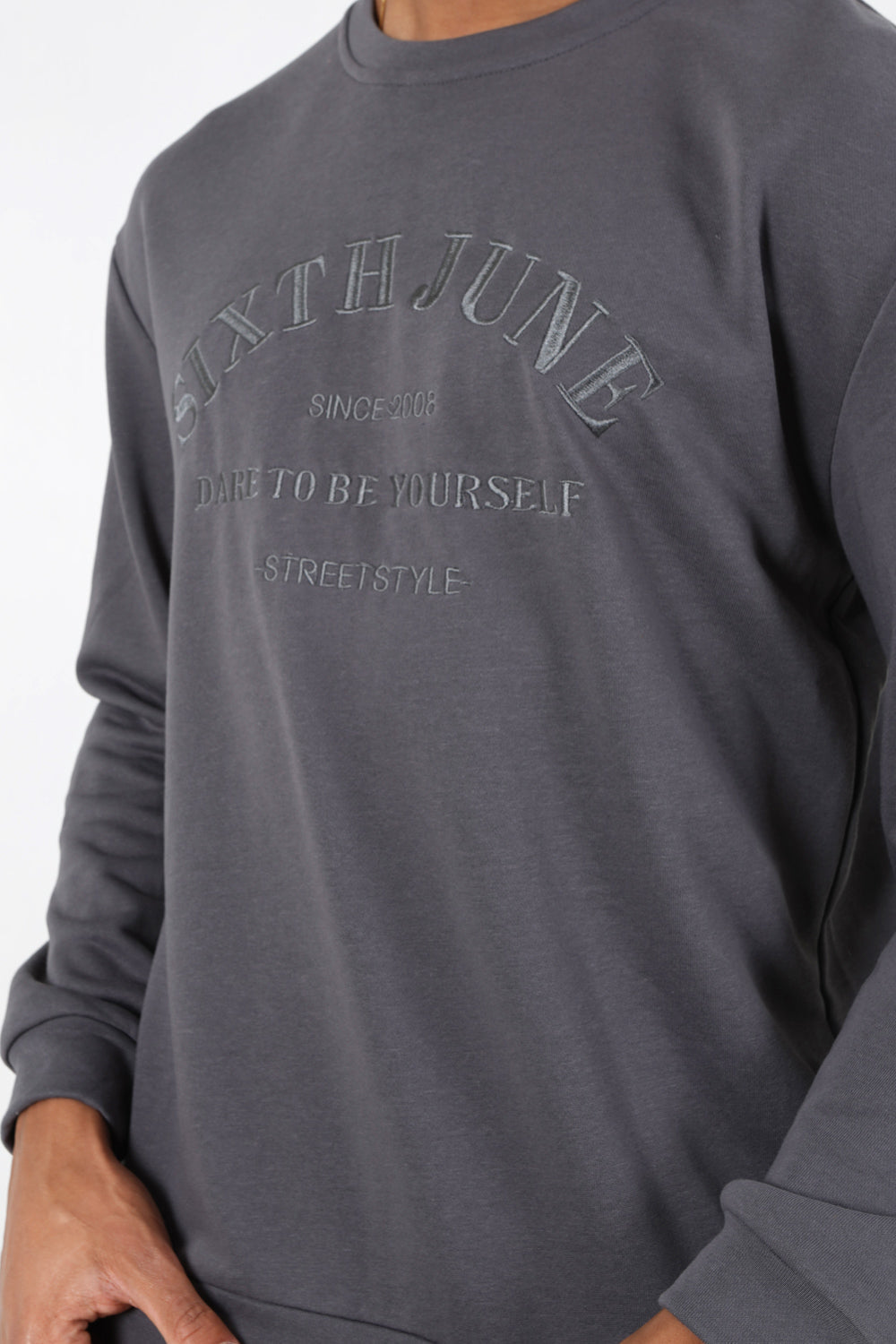 Sixth June - Sweatshirt broderies Gris foncé