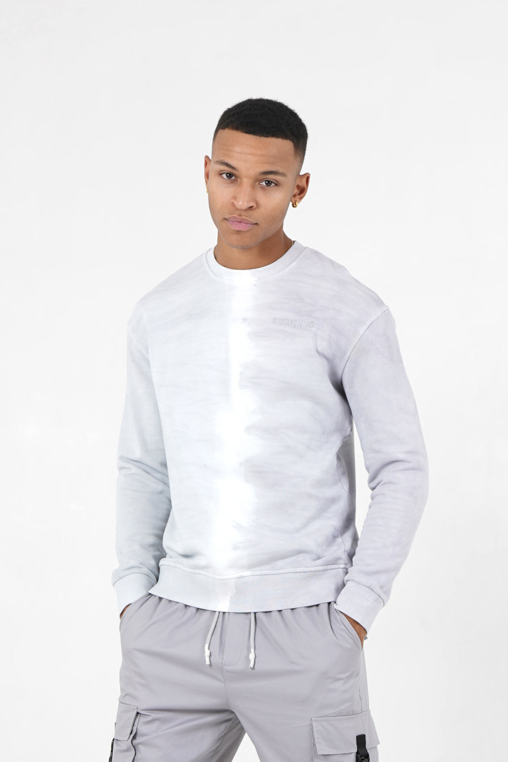 Sixth June - Sweatshirt bicolore délavé logo Gris clair