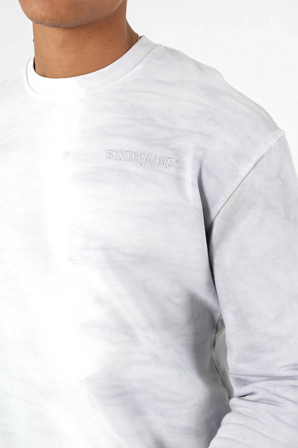Sixth June - Sweatshirt bicolore délavé logo Gris clair