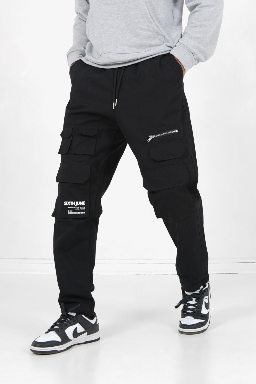 Sixth June - Pantalon poches cargo code barres Noir