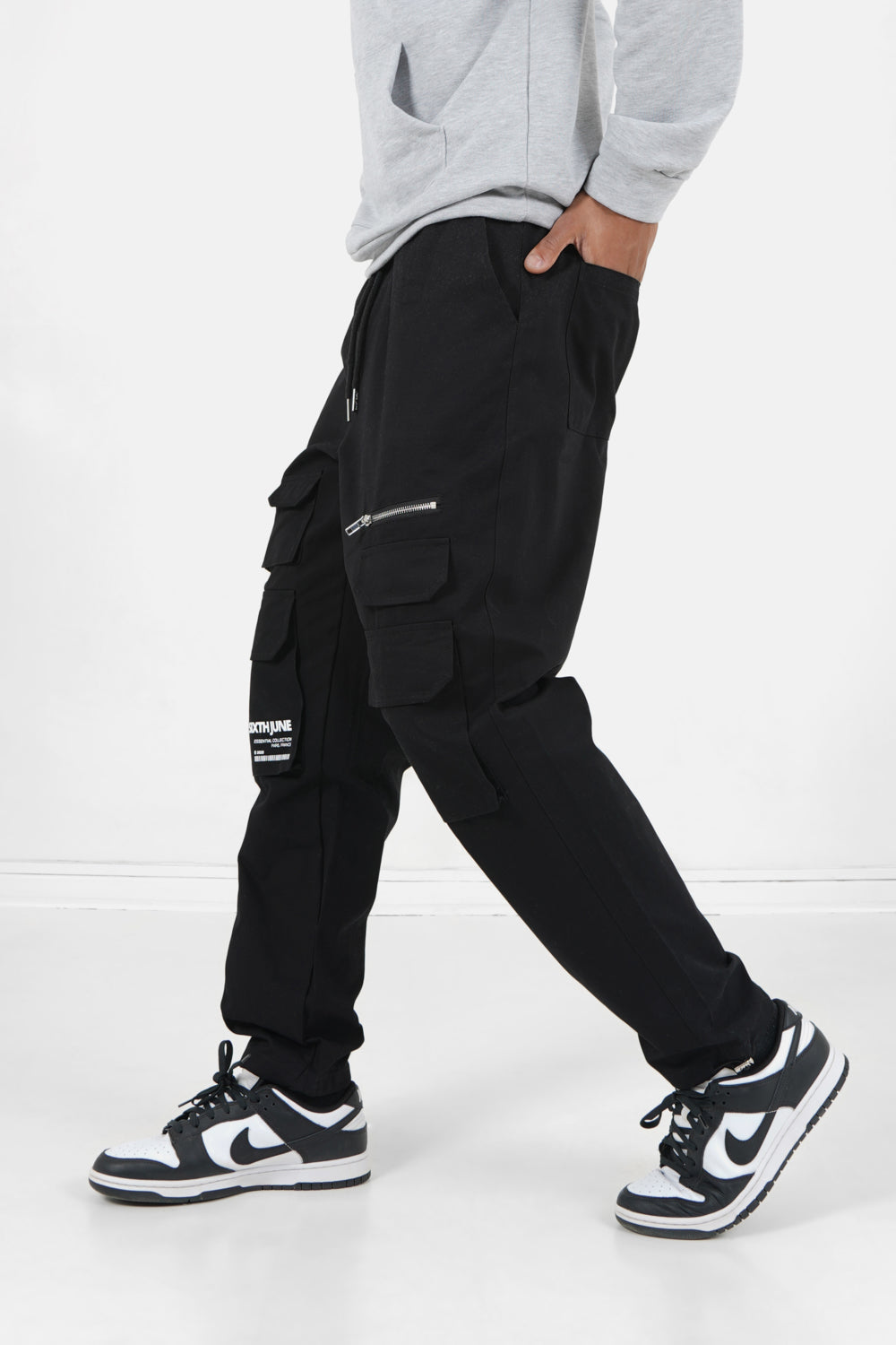 Sixth June - Pantalon poches cargo code barres Noir