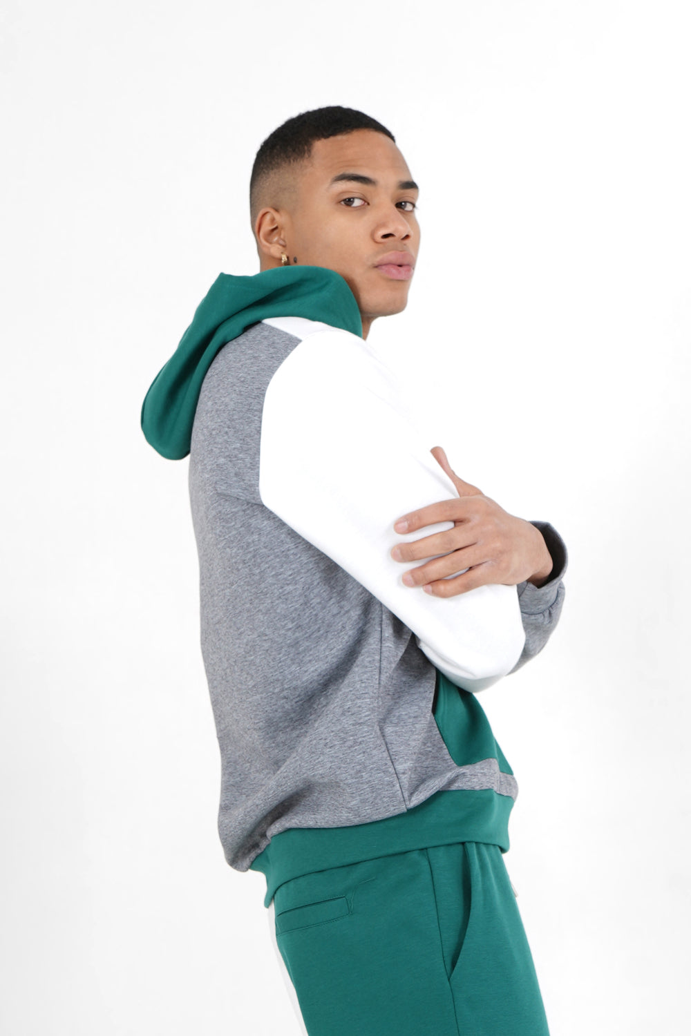 Sixth June - Sweatshirt capuche tricolore Vert