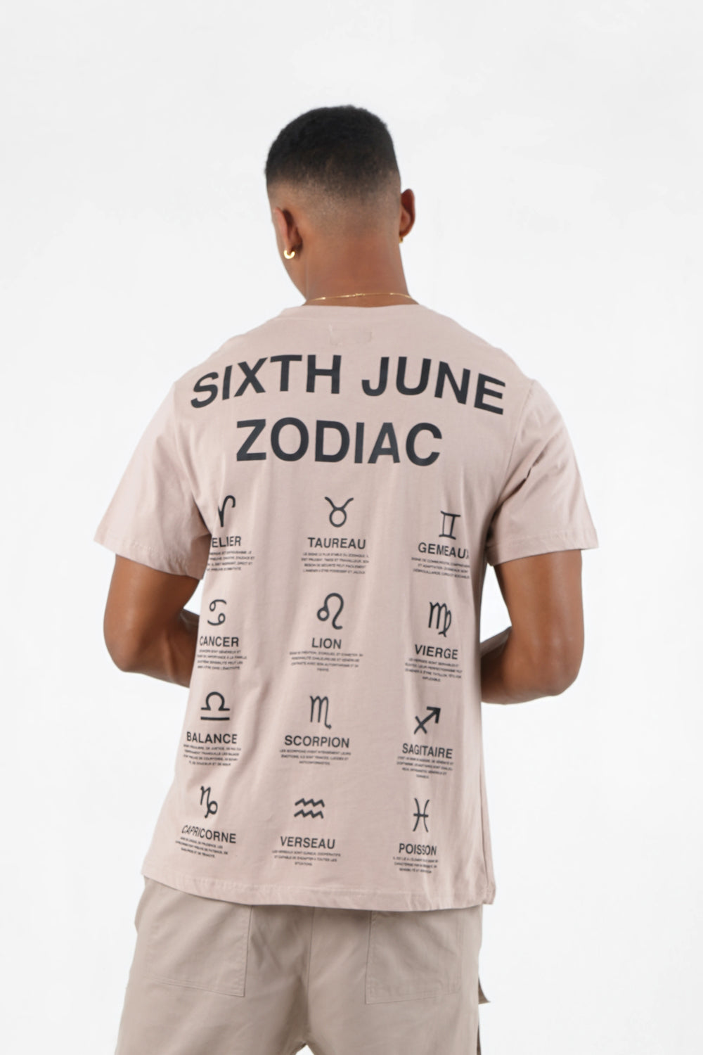 Sixth June - T-shirt manches courtes signes zodiaque Beige foncé