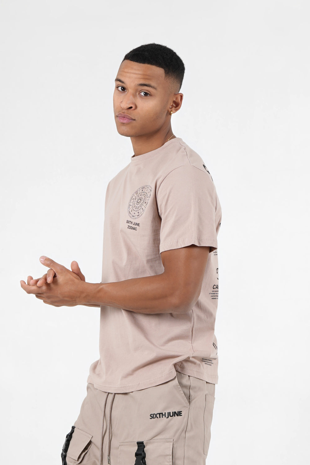Sixth June - T-shirt manches courtes signes zodiaque Beige foncé