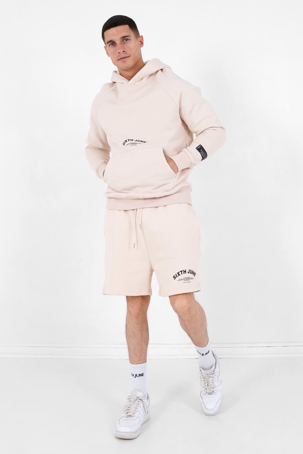 Sixth June - Short logo incurvé Beige