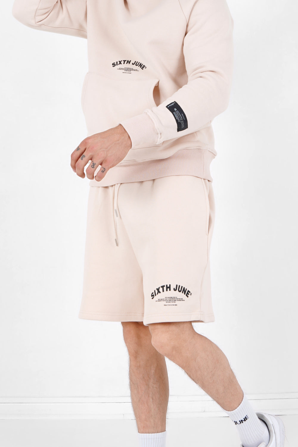 Sixth June - Short logo incurvé Beige