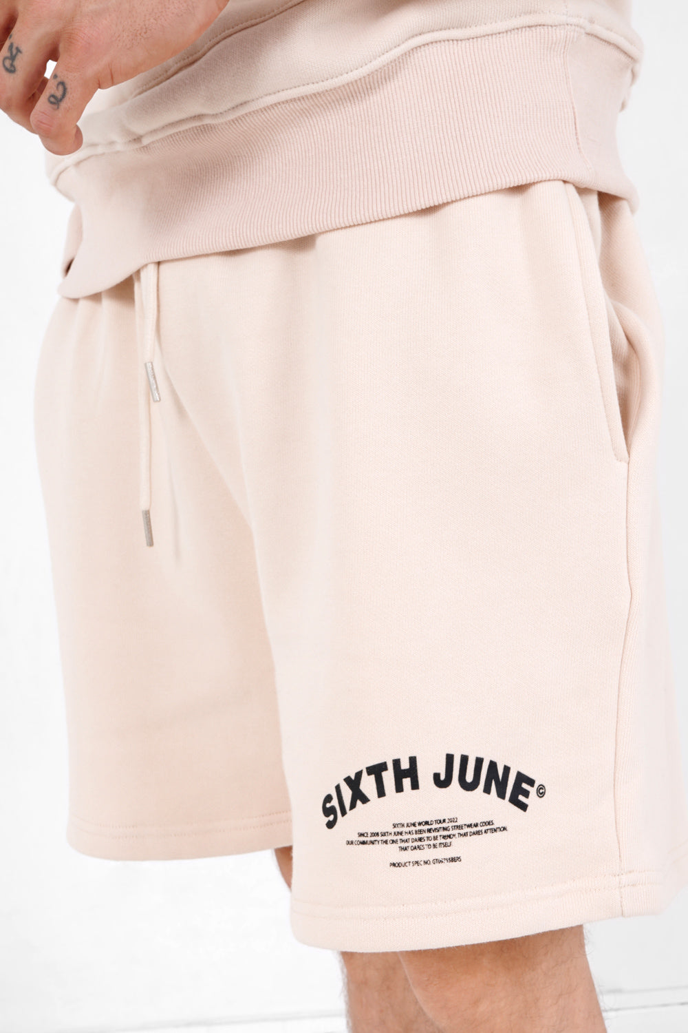 Sixth June - Short logo incurvé Beige