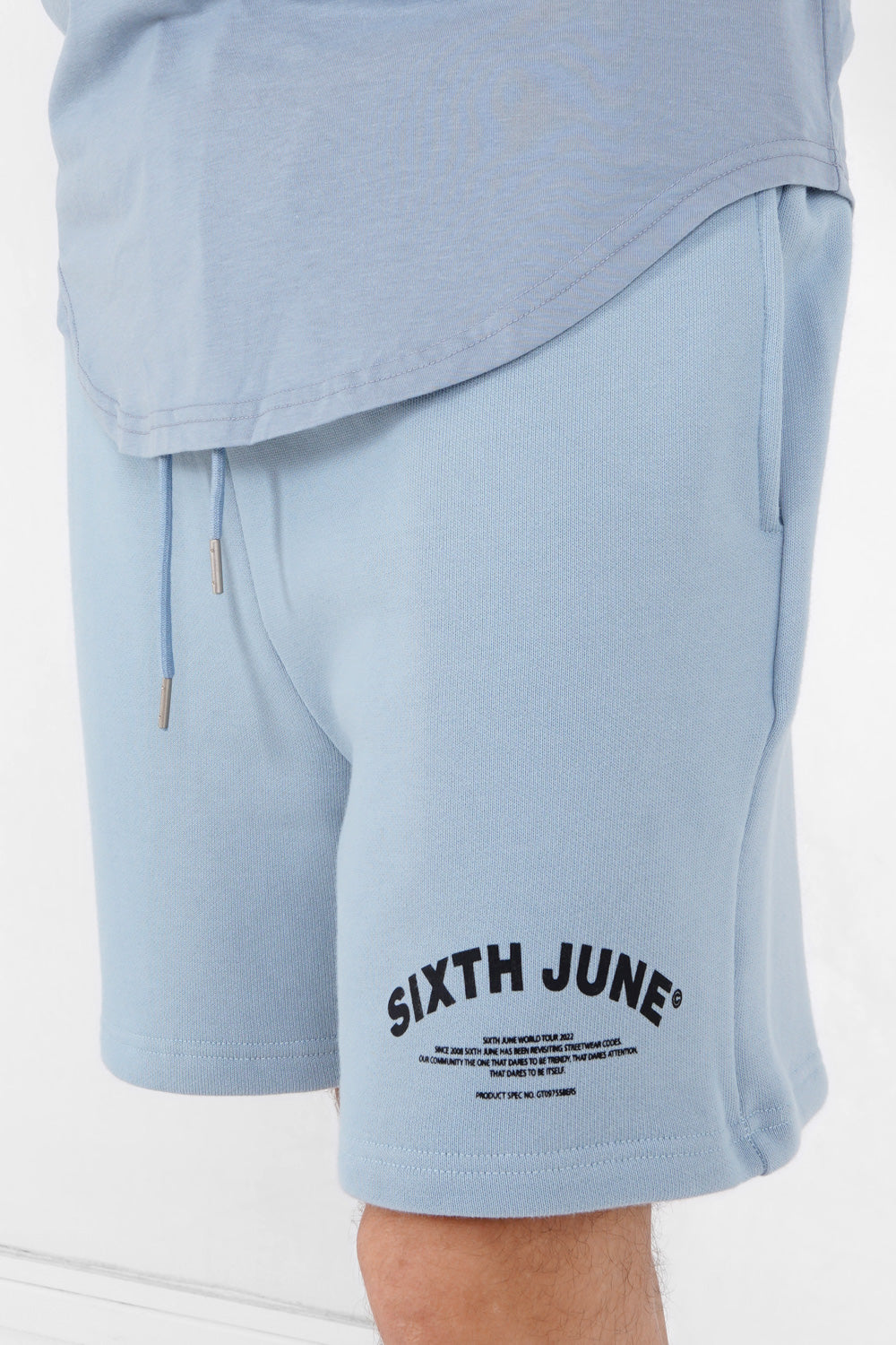 Sixth June - Short logo incurvé Bleu clair