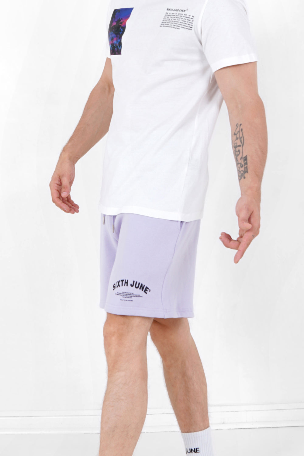 Sixth June - Short logo incurvée Violet clair