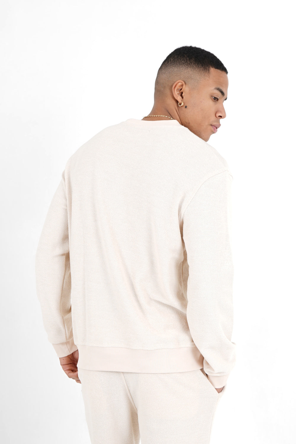 Sixth June - Sweatshirt tissu bouclette Blanc cassé