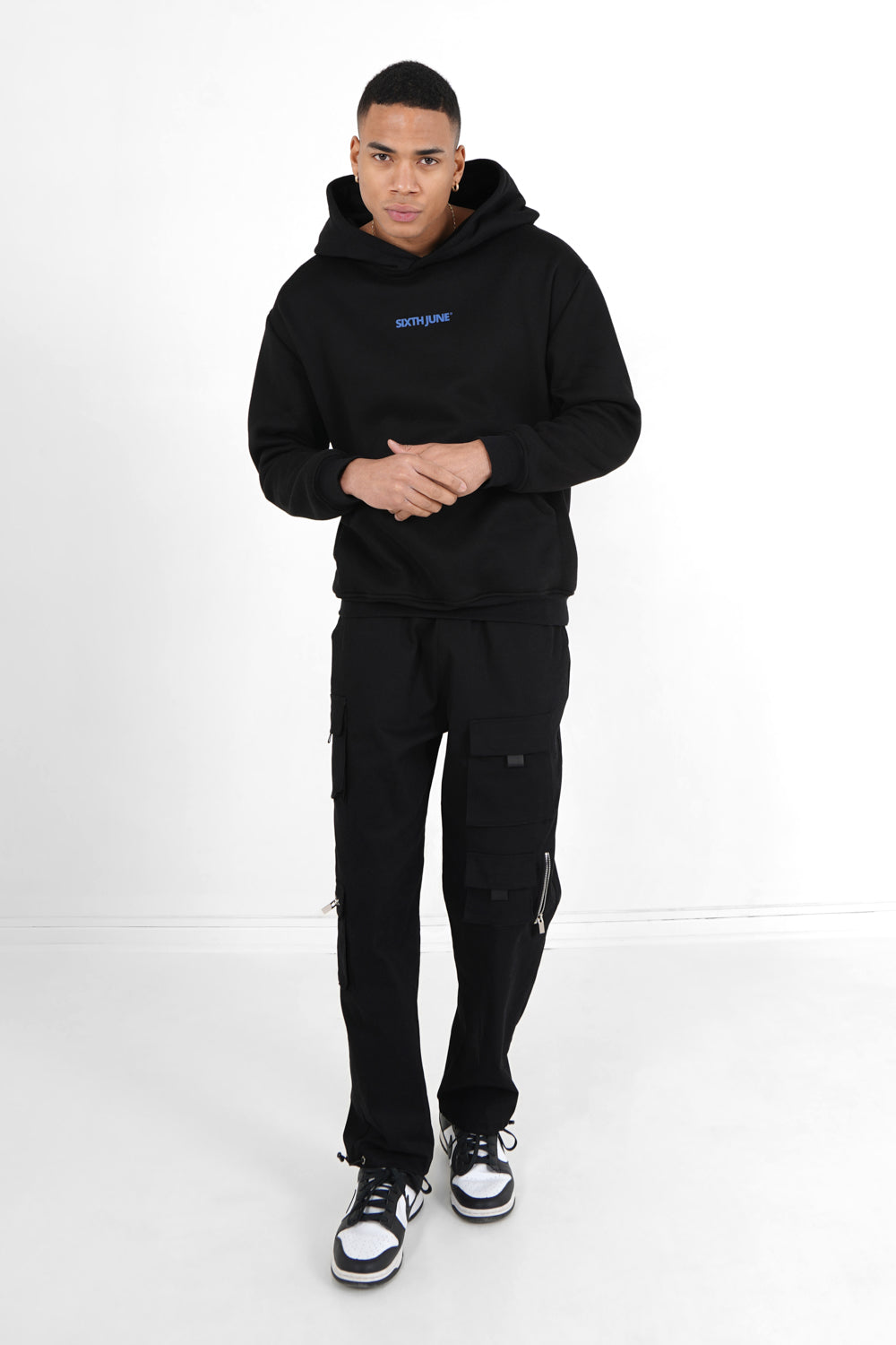 Sixth June - Sweatshirt capuche regard imprimé Noir