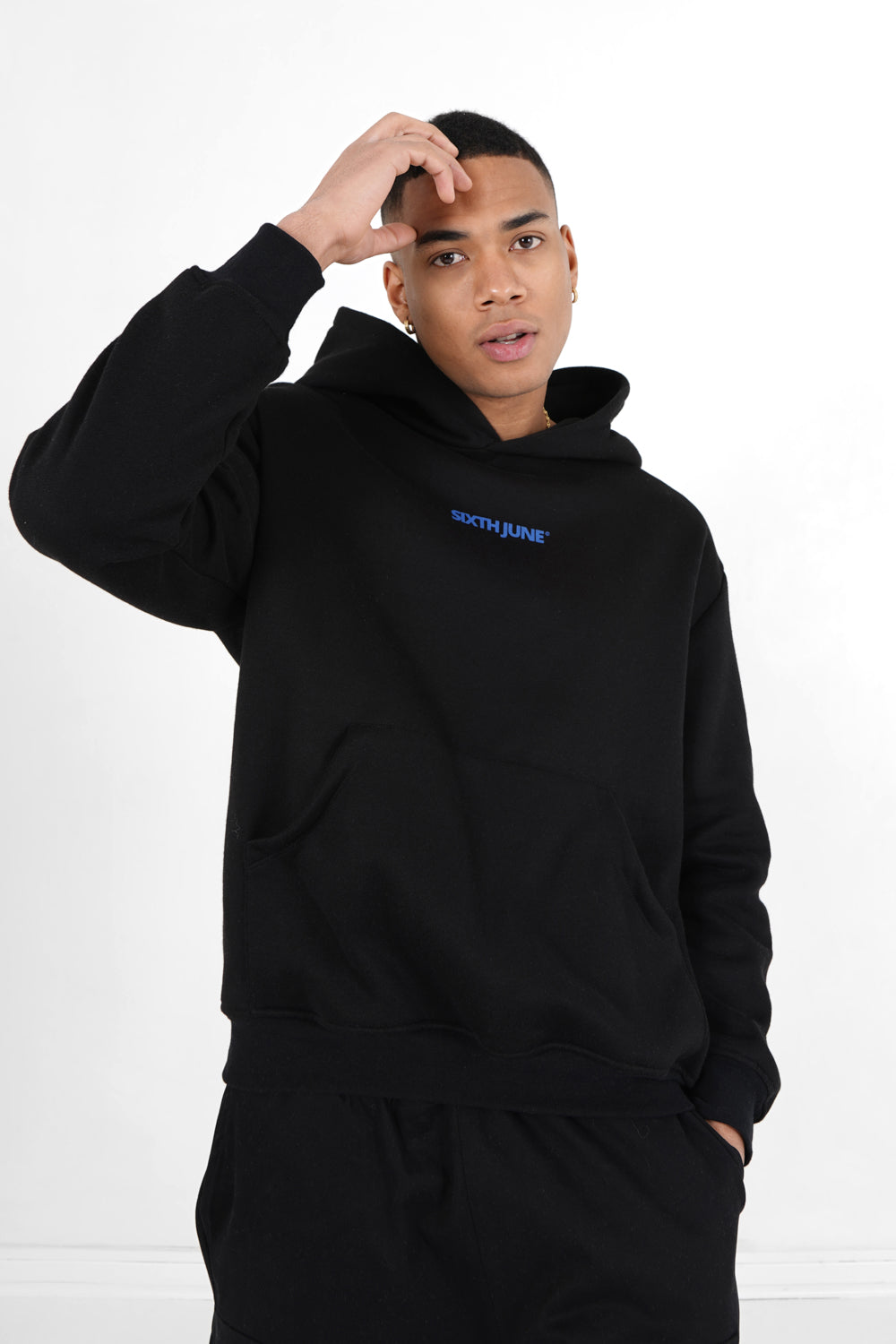 Sixth June - Sweatshirt capuche regard imprimé Noir