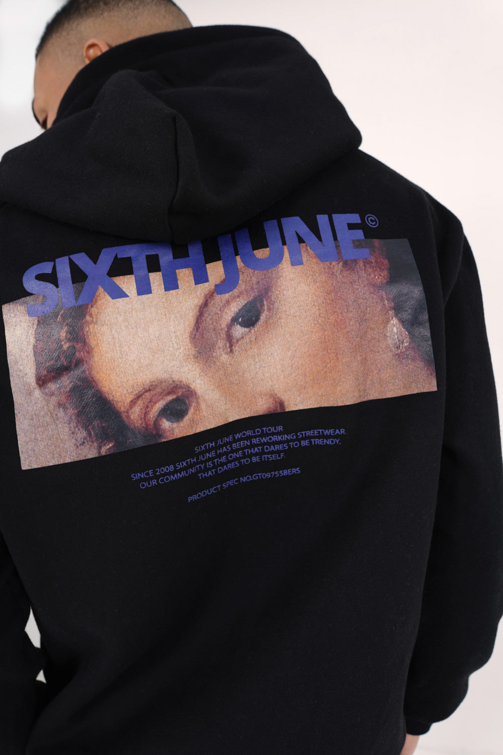 Sixth June - Sweatshirt capuche regard imprimé Noir