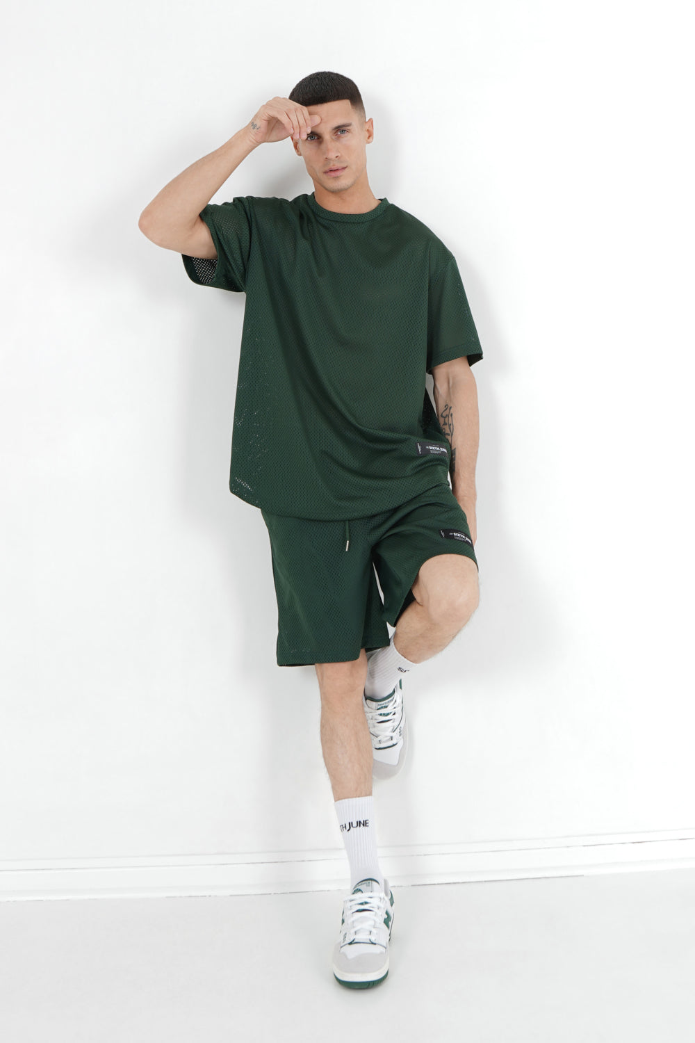 Sixth June - Maillot mesh logo Vert foncé