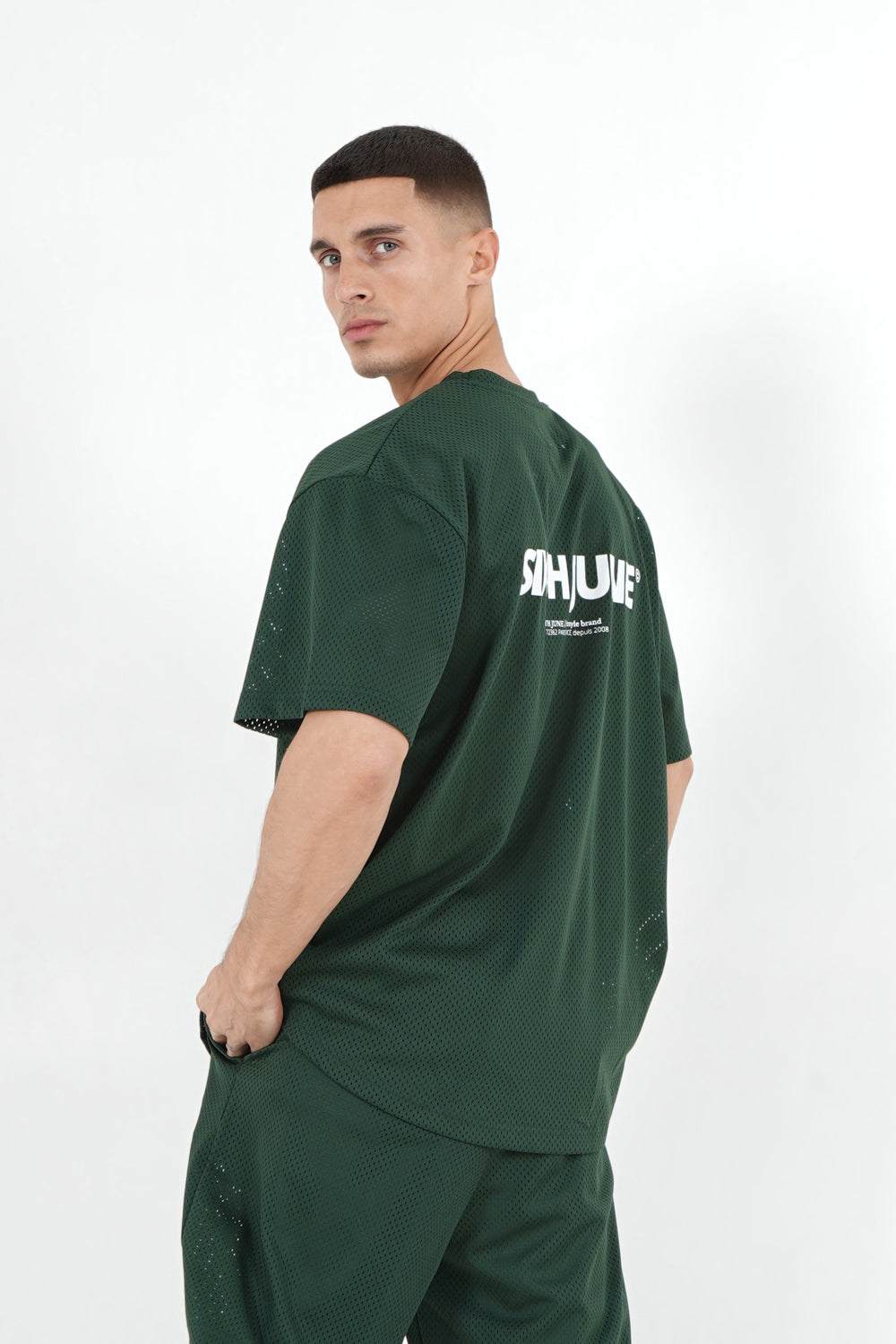 Sixth June - Maillot mesh logo Vert foncé