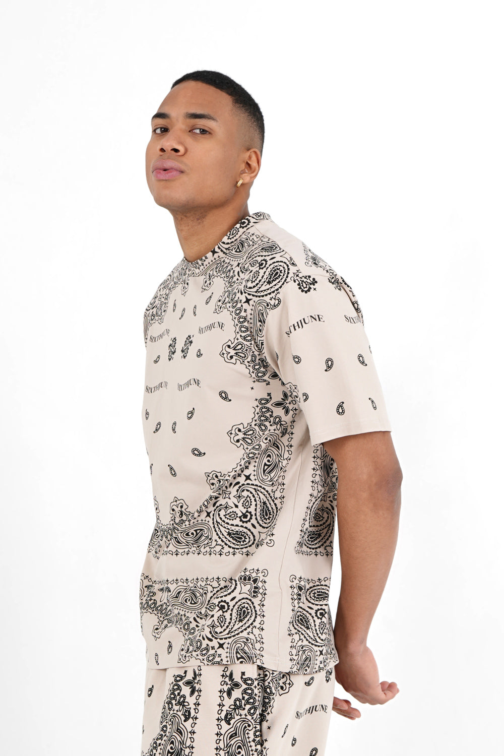 Sixth June - T-shirt imprimé bandana Beige