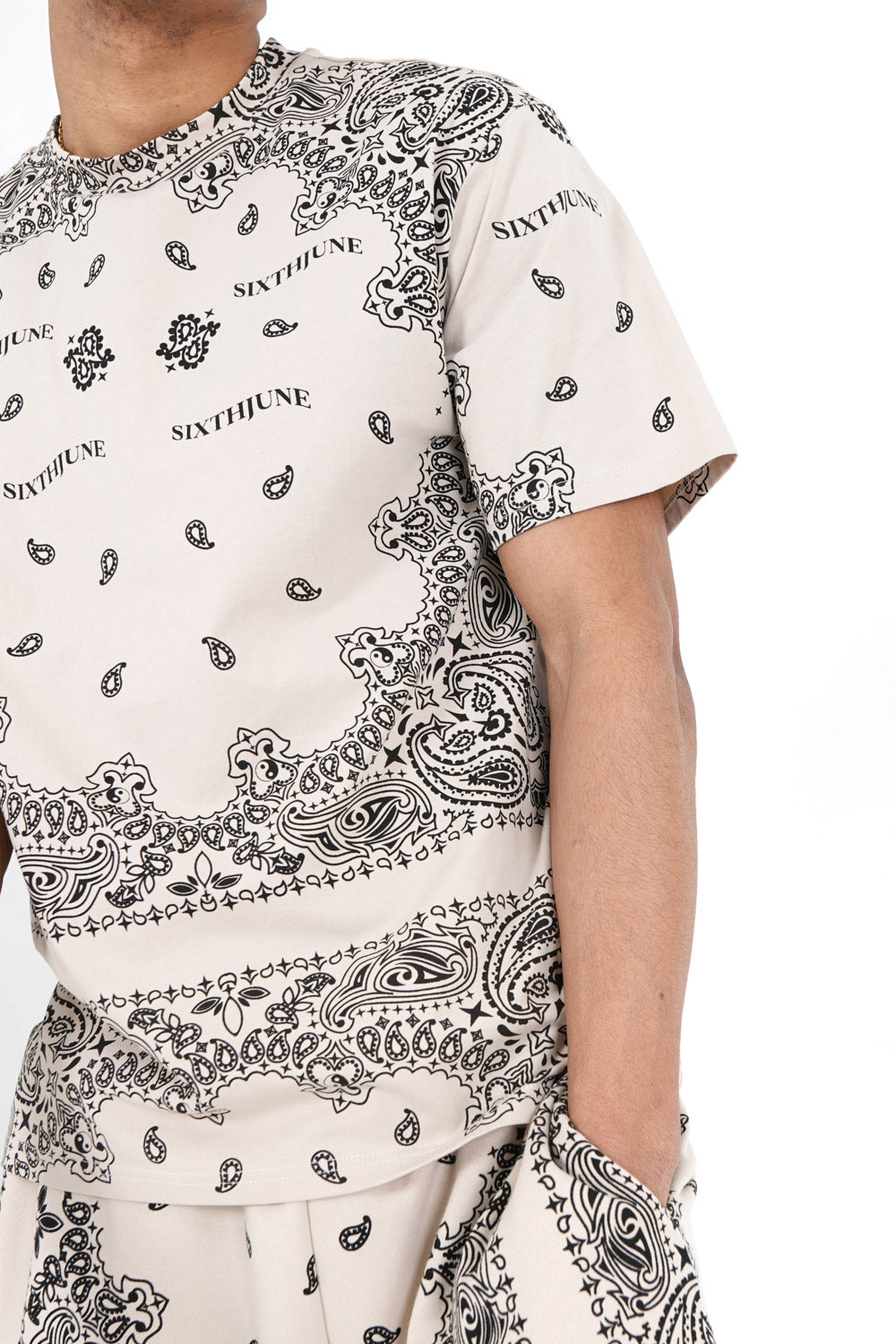 Sixth June - T-shirt imprimé bandana Beige