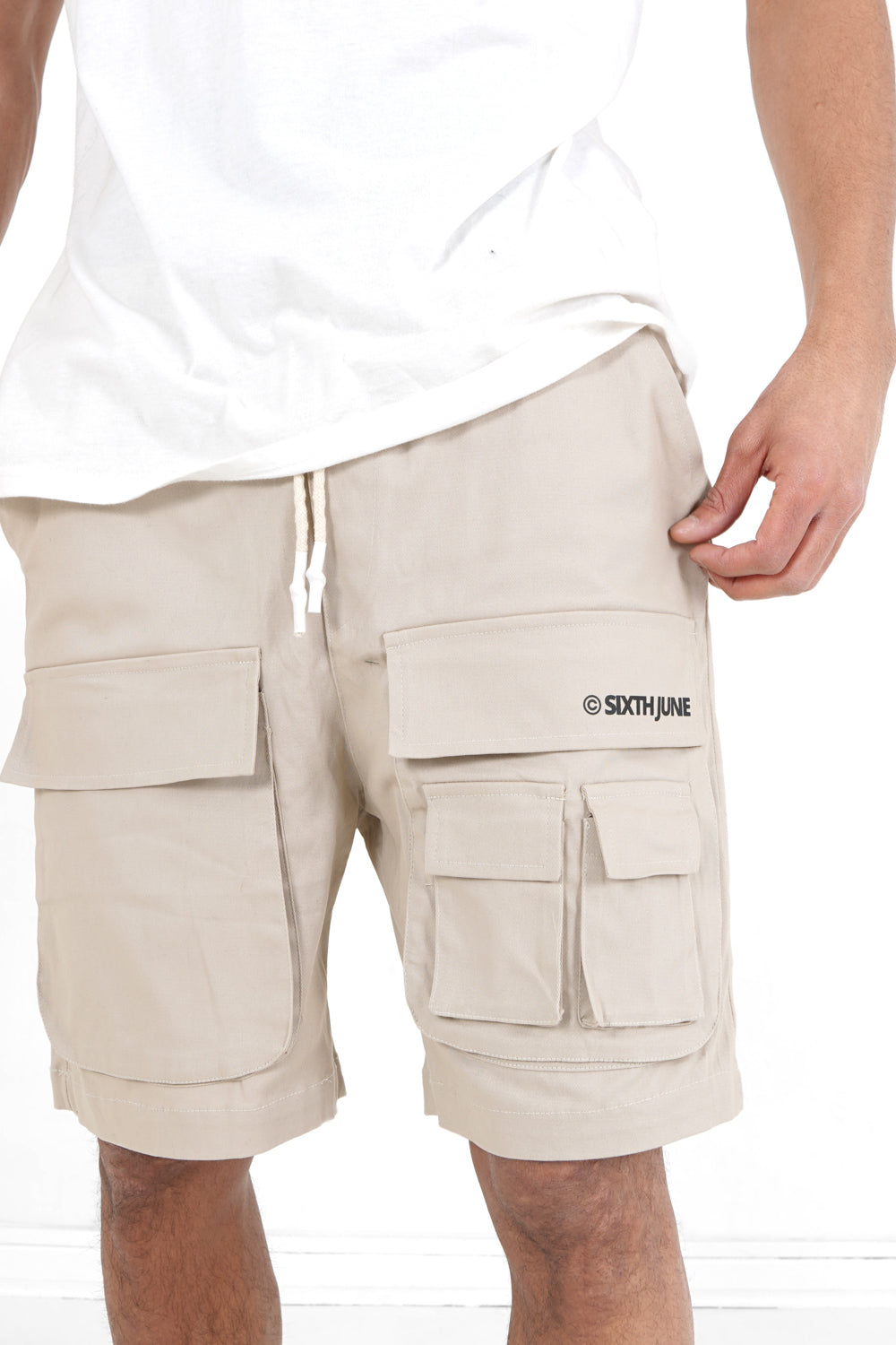 Sixth June - Short utilitaire logo Beige