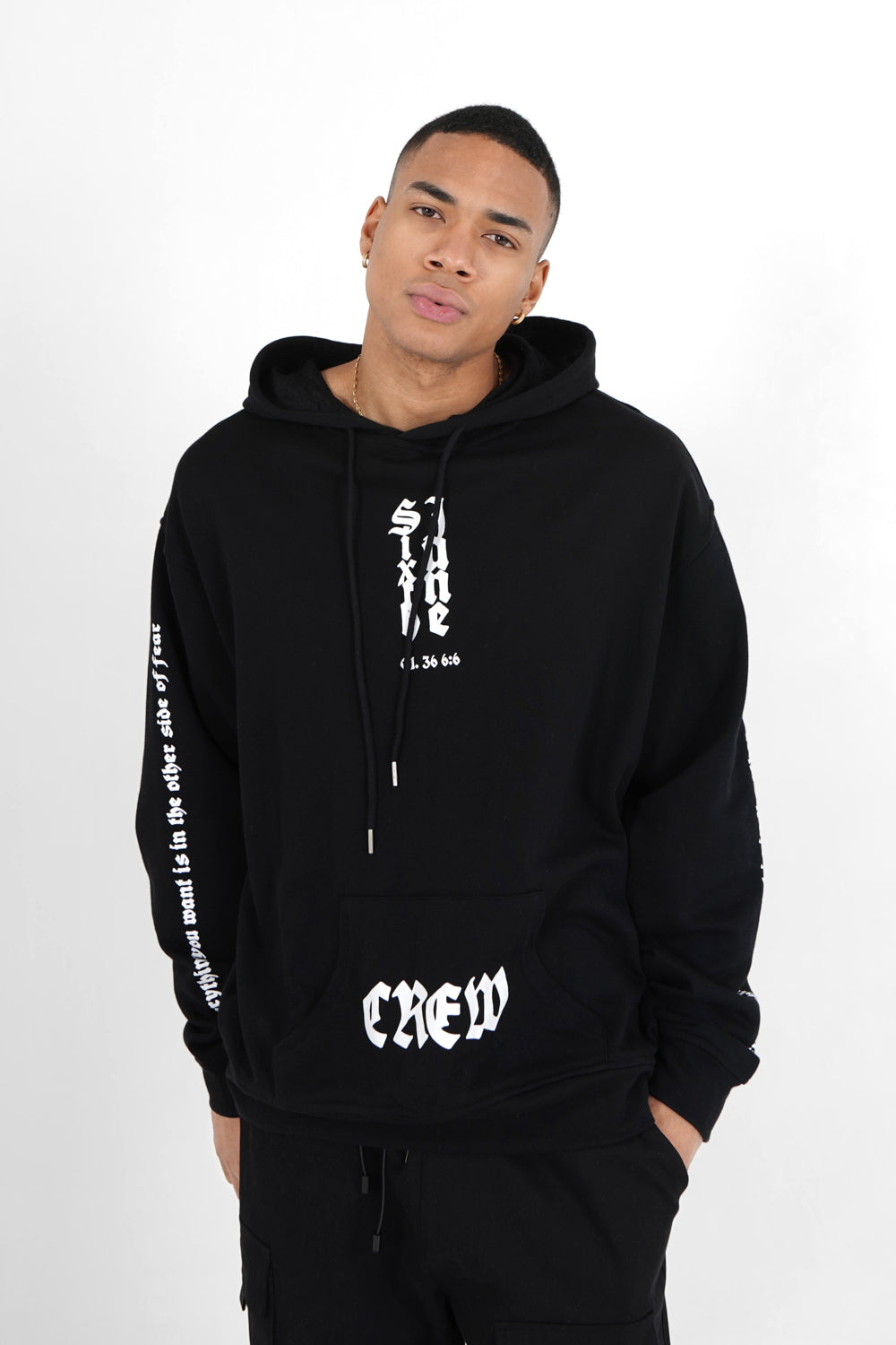 Sixth June - Sweatshirt capuche imprimé gotique Noir