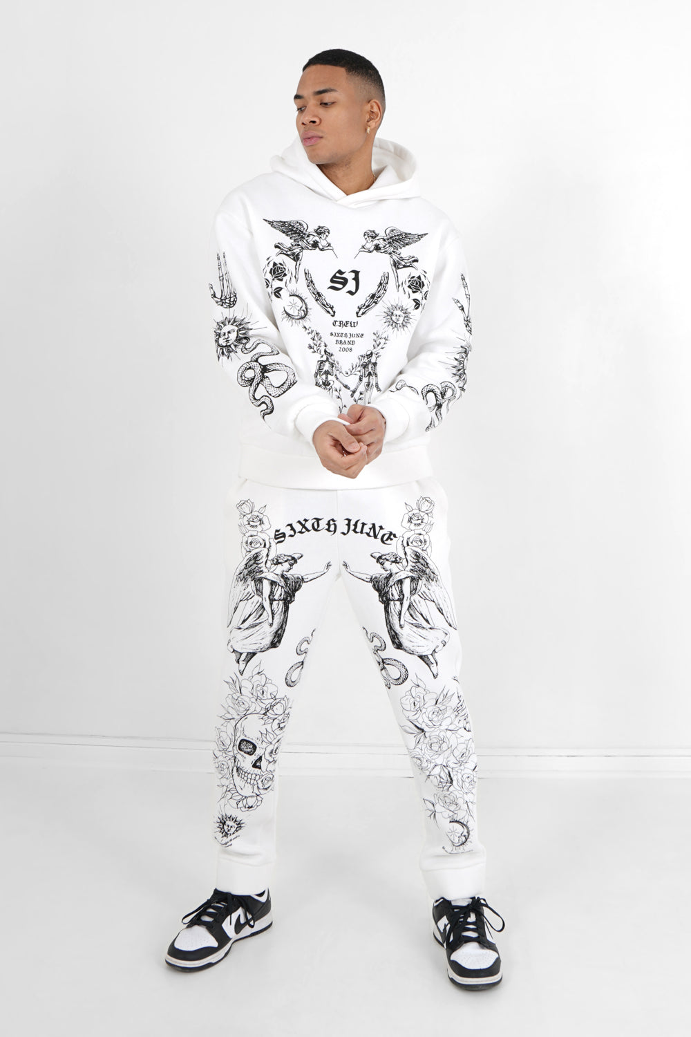 Sixth June - Jogging imprimés inspiration Tarot Blanc