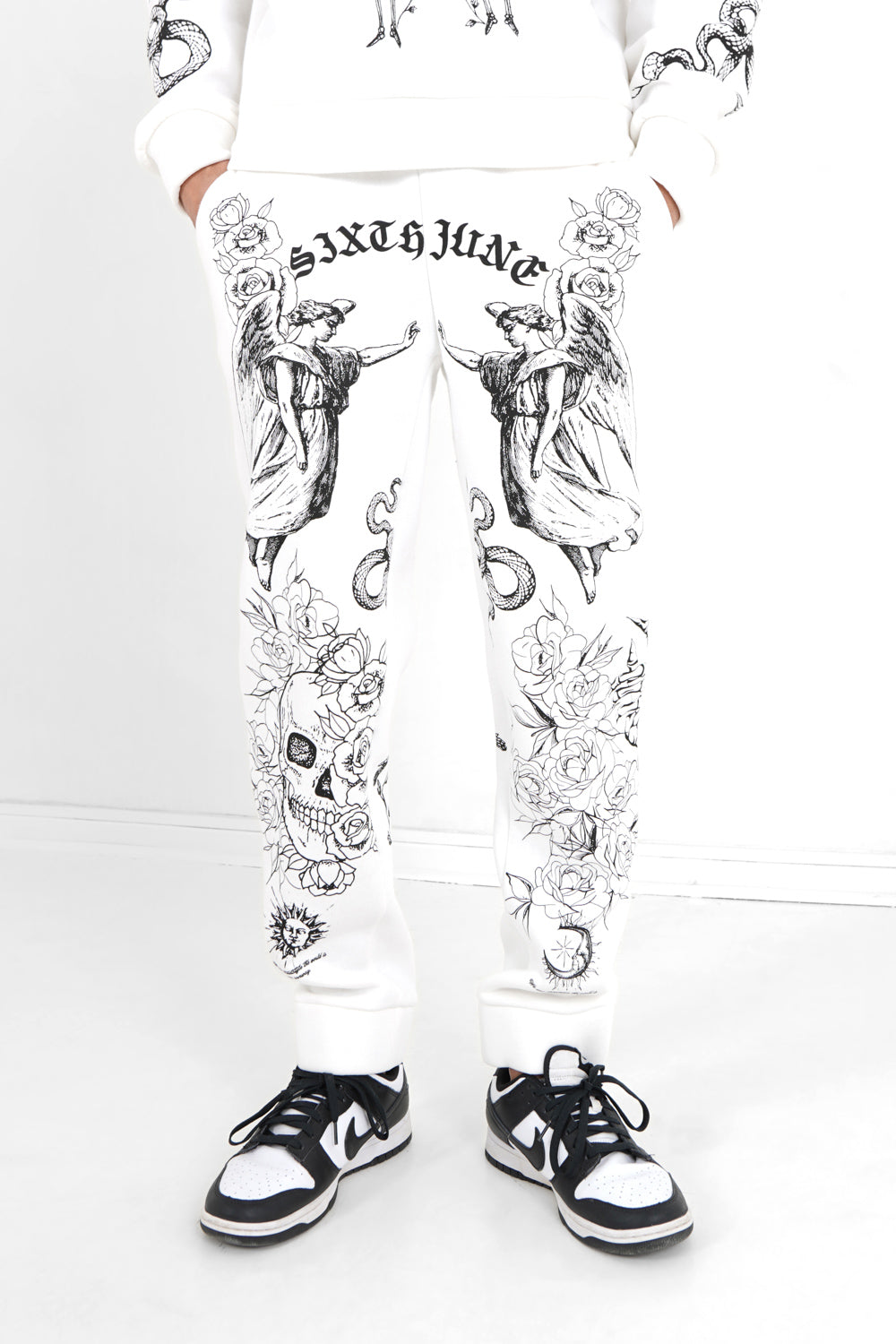 Sixth June - Jogging imprimés inspiration Tarot Blanc