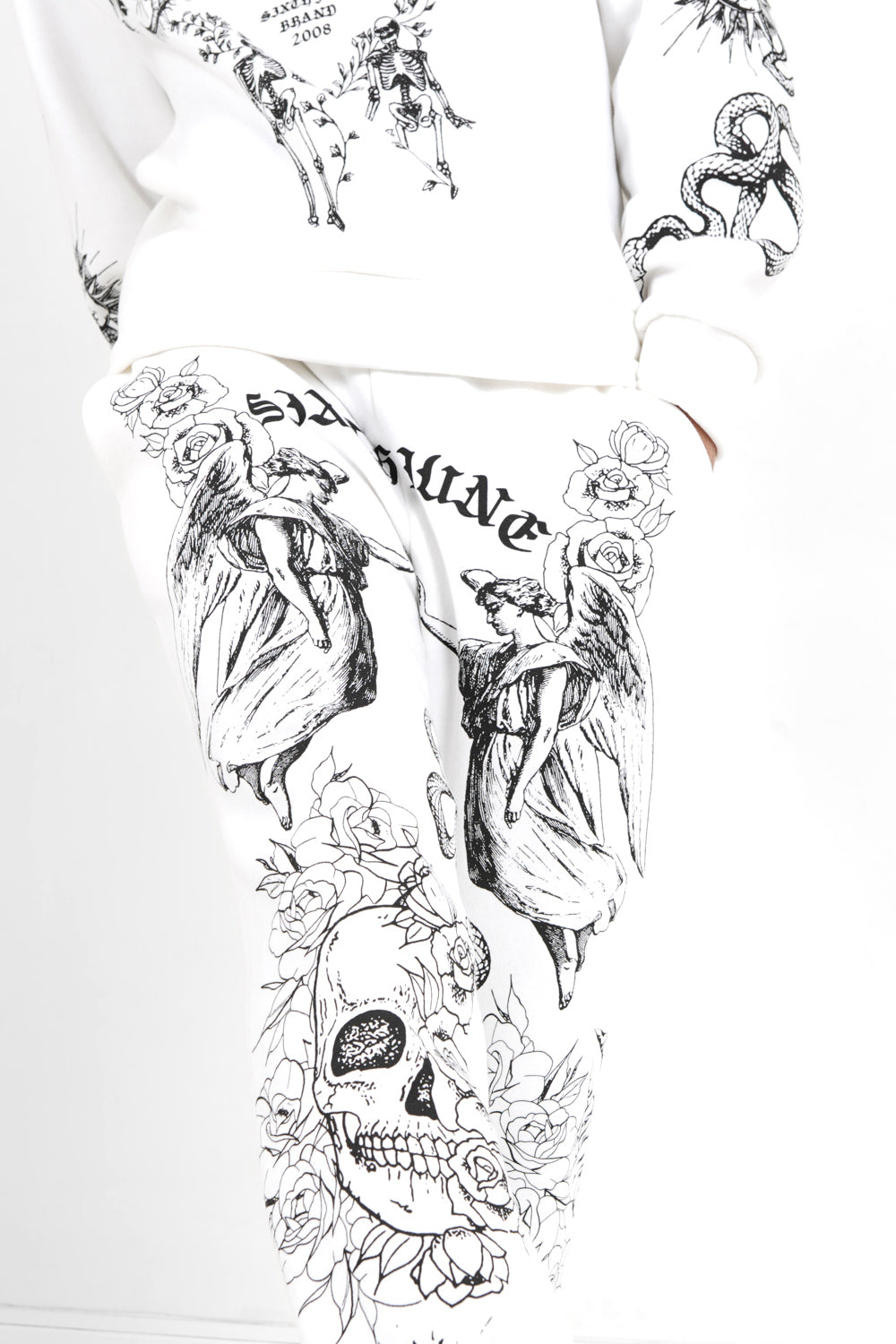 Sixth June - Jogging imprimés inspiration Tarot Blanc