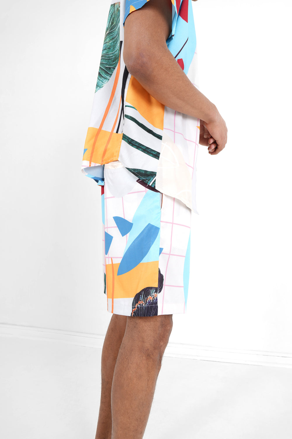 Sixth June - Short motif tropical Blanc