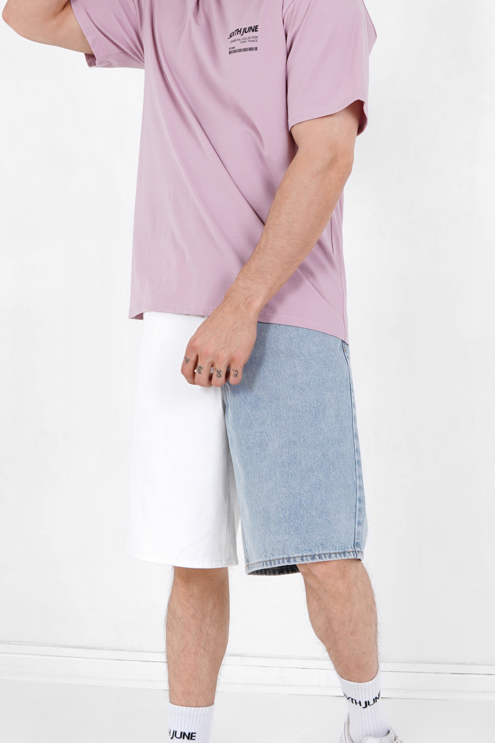 Sixth June - Short jean bicolore Bleu