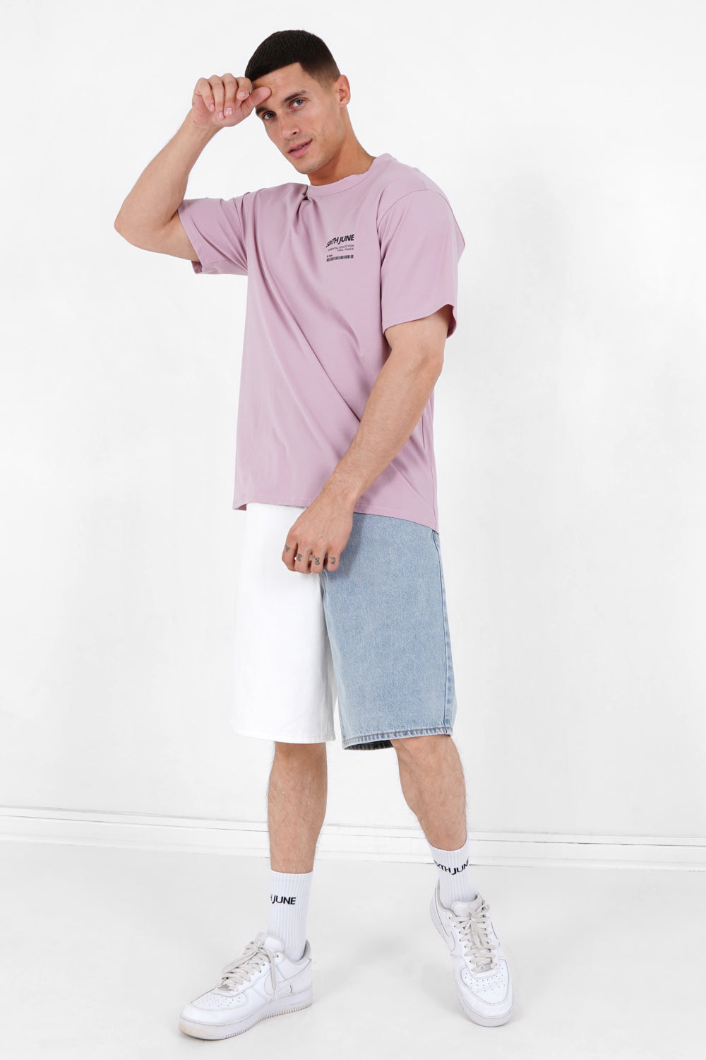 Sixth June - Short jean bicolore Bleu