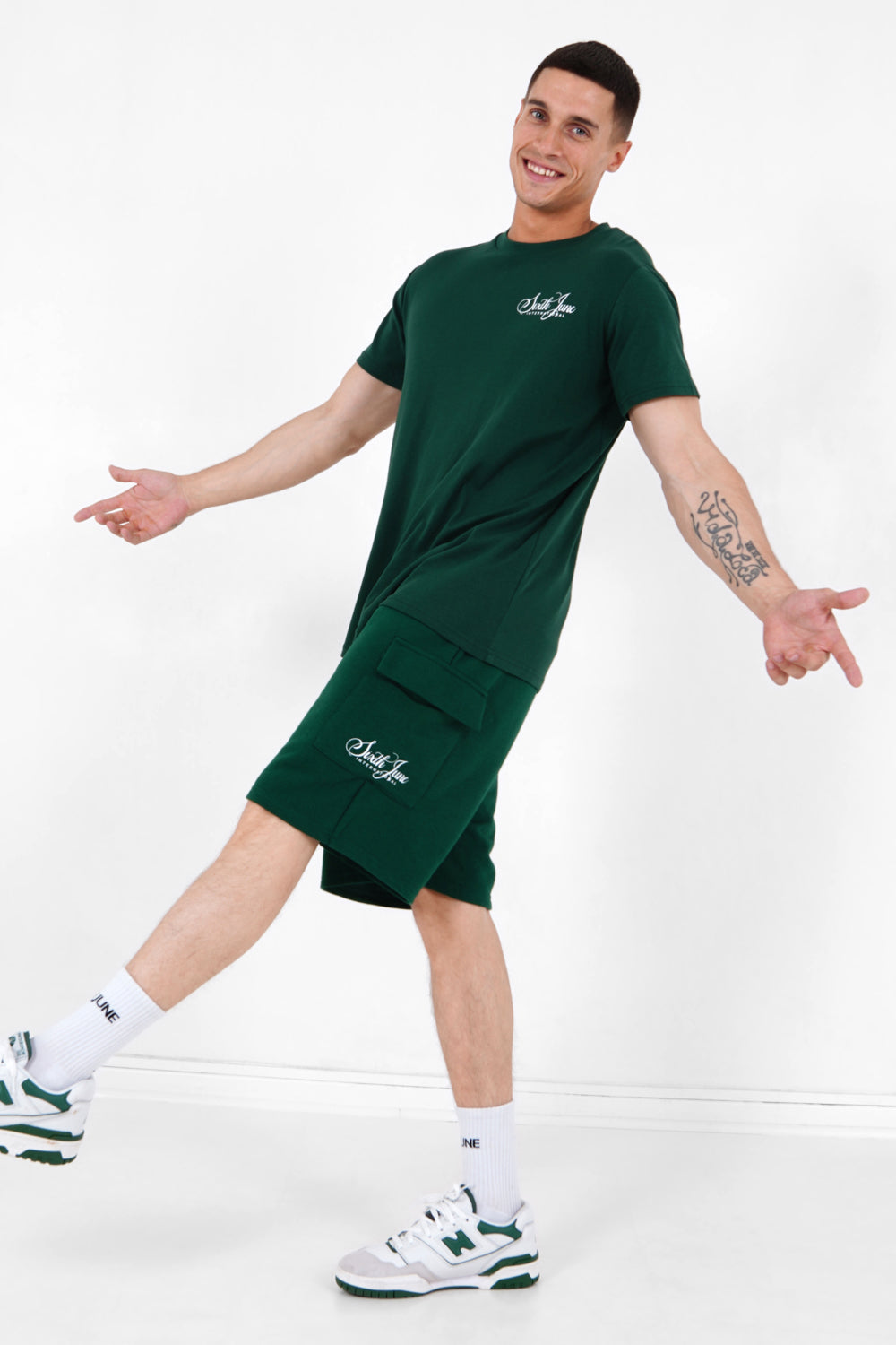 Sixth June - Short logo signature Vert foncé