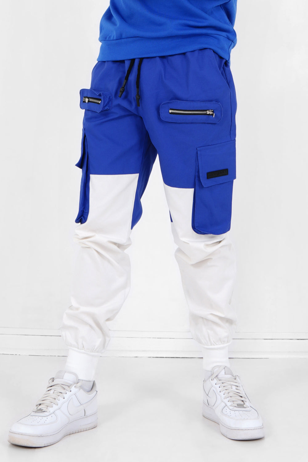 Sixth June - Pantalon cargo bicolore Bleu