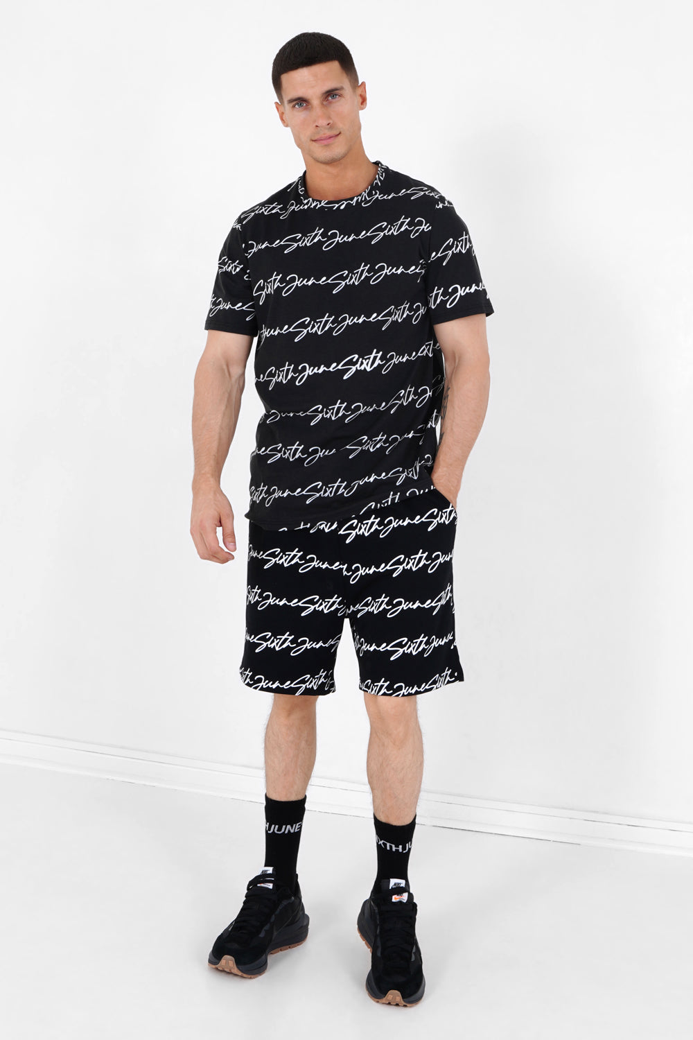 Sixth June - Short logo signature imprimé Noir