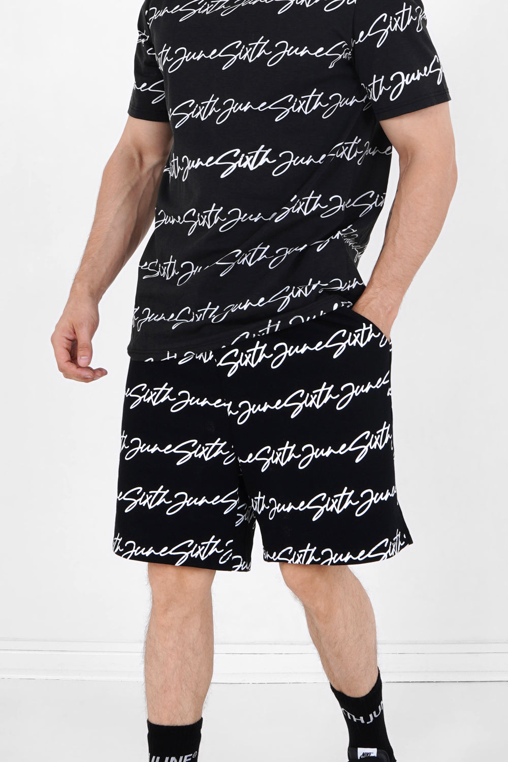 Sixth June - Short logo signature imprimé Noir