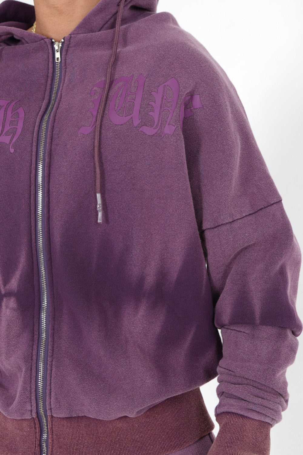 Sixth June - Gilet délavé capuche Violet foncé