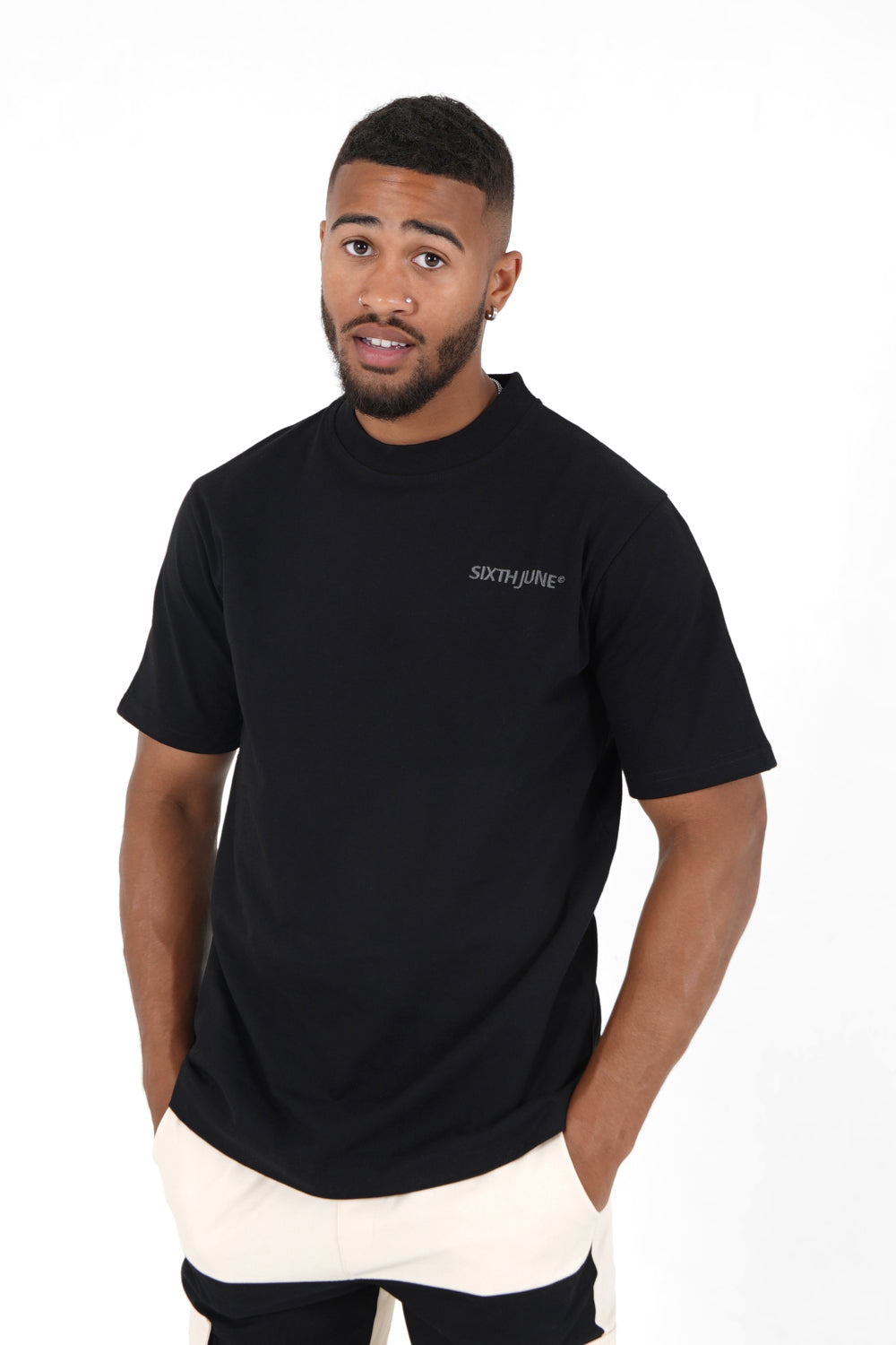 Sixth June - T-shirt logo brodé Noir