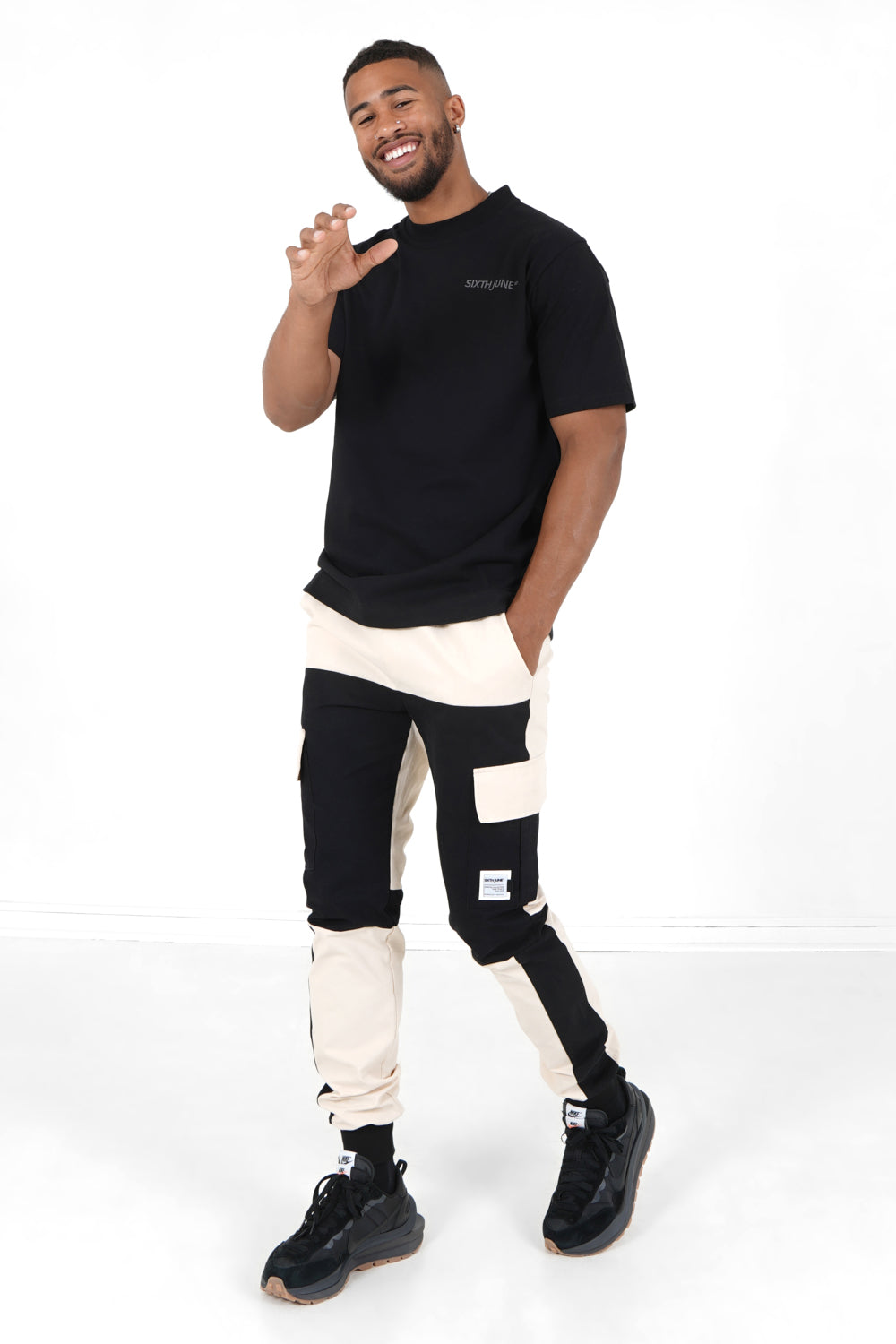 Sixth June - T-shirt logo brodé Noir