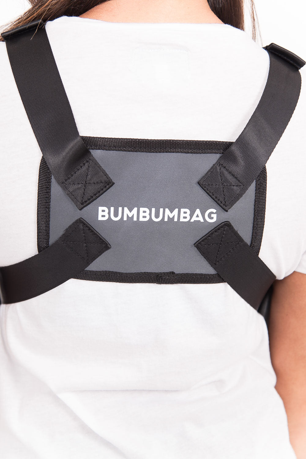 BumBumBag - Mini sac poitrine réfléchissant logo noir